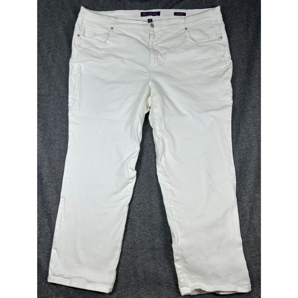 Gloria Vanderbilt Amanda White Crop Jeans Women's 24W Mid Rise Stretch
